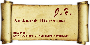 Jandaurek Hieronima névjegykártya